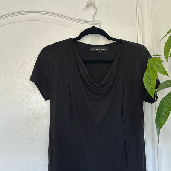 Lined Lida Baday black dress with ribbon tie - Picture 1 of 3